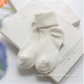 CSP-282 White Color Pure Color Knitted Turn Over Socks Wholesale